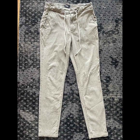 men’s PAIGE drawstring cuffed beige trousers